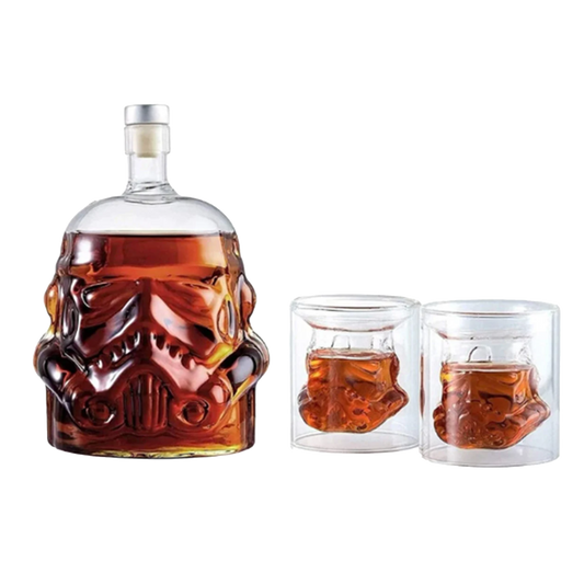 Transparent Creative Whiskey Decanter Set Bottle with 2 Wine Glasses 150ml