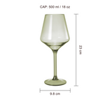 European Style Crystal, Stemmed Wine Glasses | Set of 6 | 15oz
