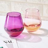 Amethyst & Rose Colored Wine Glasses | Set of 2 | Large 16 oz