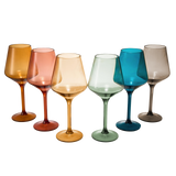 European Style Crystal, Stemmed Wine Glasses | Set of 6 | 15oz