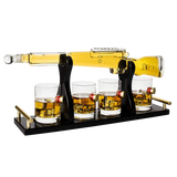 Shotgun Gun Large Whiskey & Wine Decanter Set Bullet Glasses