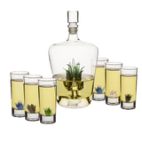 Tequila Decanter Tequila Glasses Set, 6 Agave Sipping Shot Glass (Agave)