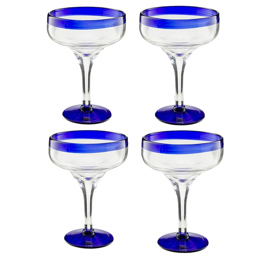 Mexican Hand Blown Glass – Set of 4 Large 16oz