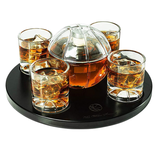 Basketball Decanter Set, Whiskey Scotch or Bourbon Decanter