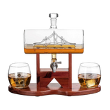 Whiskey Decanter Set - 1250ml Ship & 2 Whiskey Glasses