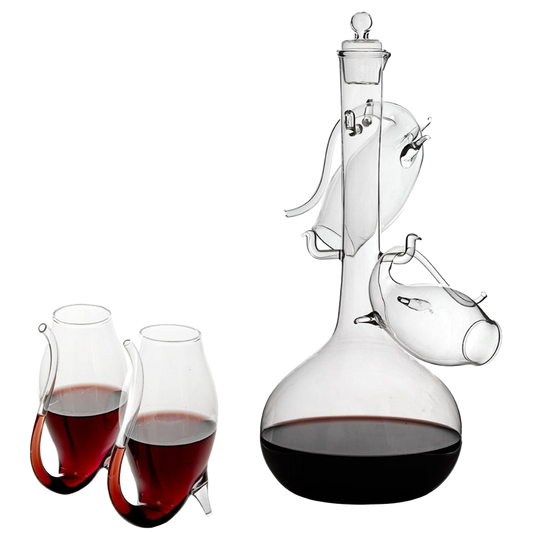 Crystal Port and Dessert Wine Sippers & Decanter - Set of 4
