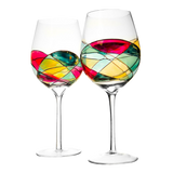 Artisanal Hand Painted Renaissance Romantic Stain - Set of 2 (Stemmed)