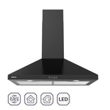CIARRA 30 Inch Wall Mount Range Hood Black Stove Hood with 3-speed Extraction CAB75206P-OW