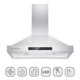 CIARRA 30 Inch Wall Mount Range Hood with Delay Shut off 3-speed Extraction CAS75308-OW