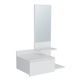 TUHOME Vienna 23.6-Inch Wide Three-Tier Floating Console Table with Built-In Mirror and Full-Extension Drawer, Modern Entryway or Bedroom Organizer for Décor Display, Storage and Everyday Home Essentials