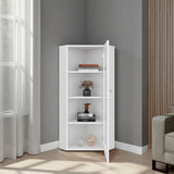 TUHOME Genova Display Cabinet with Glass Door, Multiple Interior Shelves and Modern Showcase Design, Versatile Storage Unit for Dishes, Collectibles or Decor, Elegant Organization Solution for Living Rooms, Dining Rooms or Offices