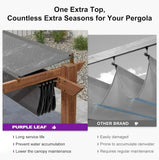 PURPLE LEAF Outdoor Retractable Pergola with Sun Shade Canopy In Natural Wood Grain Frame With Curtains