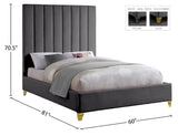 Via Upholstered Contemporary Bed – Luxurious Channel Tufting, Sleek Design, Perfect for Modern Bedrooms