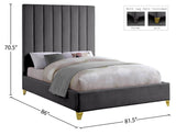 Via Upholstered Contemporary Bed – Luxurious Channel Tufting, Sleek Design, Perfect for Modern Bedrooms