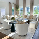 Dwen 24" Modern Black Round Side Table