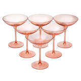 Colored Vintage Glass Coupes 12oz (6, Orange)