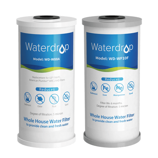 Replacement WD-WF10-FG for Whole House 2-Stage Filter WD-WHF21-FG β Reduces Iron & Manganese