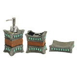 Turquoise 3PC Bath Countertop Accessory Set, 4 MOQ