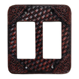 Tooled Resin Weaver Double Rocker Wall Switch Plate, 4 MOQ