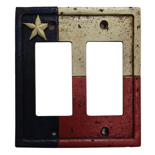 Texas Double Rocker Wall Switch Plate, 4 MOQ