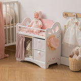 ROBUD Wooden Baby Doll Crib for Kids