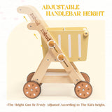 ROBUD Wooden Push Forest King Shopping Cart Walker