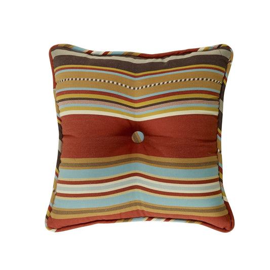 Calhoun Tufted Throw Pillow w/ Stripes