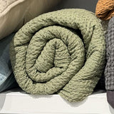 Stonewashed Cotton Waffle Weave Coverlet