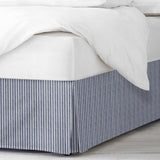 Walker Stripe IndigoWhite Bedskirt
