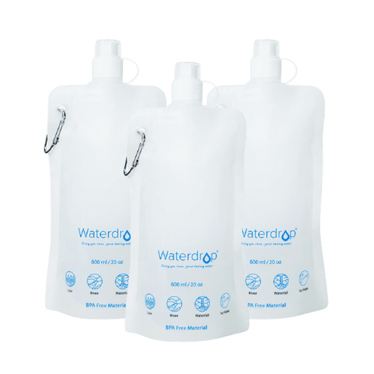 Waterdrop Collapsible Water Pouch, Pack of 3