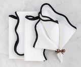 Black Scallop Edge Napkins
