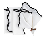 Black Scallop Edge Napkins