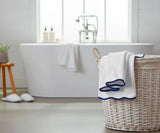 Bath Towel Navy with Border Edge