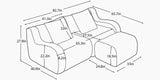 ROMA 82.7" Loveseat with 1 Ottoman