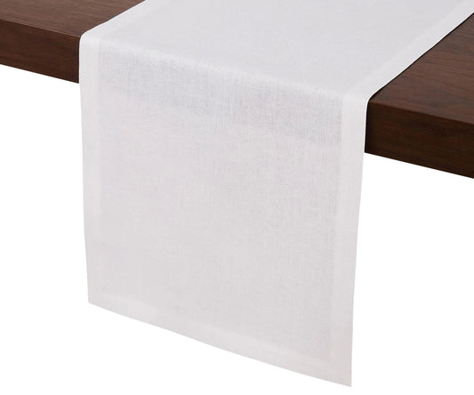 White Table Runner - 100% Linen