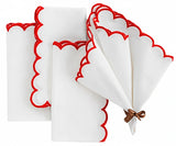 Scallop Edge Napkins - Red