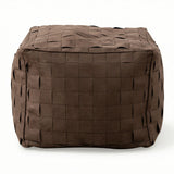 Willa 22" Wide Modern Woven Square Ottoman Pouf