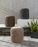 Moapa Charcoal Wool Pouf