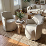 Yisa Modern Swivel Linen Upholstered Dining Chair (Set of 2)