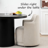 Yisa Modern Swivel Linen Upholstered Dining Chair (Set of 2)