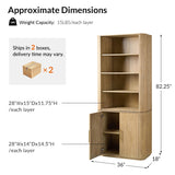 Silvia Modern Fluted Wood Bookcase Cabinet