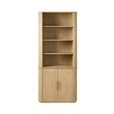 Silvia Modern Fluted Wood Bookcase Cabinet