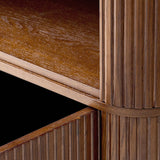 Silvia Modern Fluted Wood Bookcase Cabinet
