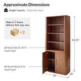 Silvia Modern Fluted Wood Bookcase Cabinet