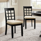 Paulina American Country Solid Wood Checkered Back Dining Chair,Set of 2