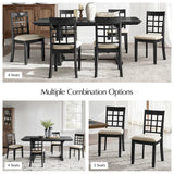 Paulina American Country Solid Wood Checkered Back Dining Chair,Set of 2