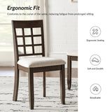 Paulina American Country Solid Wood Checkered Back Dining Chair,Set of 2