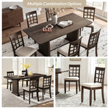 Paulina American Country Solid Wood Checkered Back Dining Chair,Set of 2