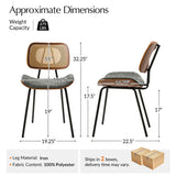 Doley Mid-Century Modern Dining Chair with Rattan Backrest,Set of 2