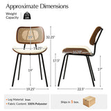Doley Mid-Century Modern Dining Chair with Rattan Backrest,Set of 2